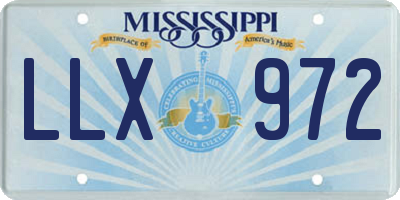 MS license plate LLX972