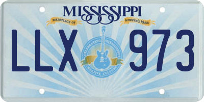 MS license plate LLX973