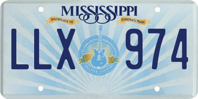 MS license plate LLX974