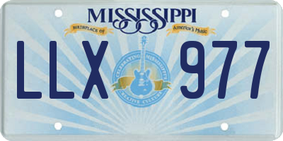 MS license plate LLX977