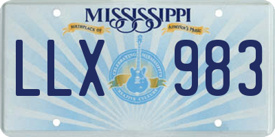 MS license plate LLX983