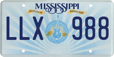 MS license plate LLX988
