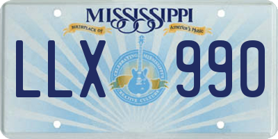 MS license plate LLX990