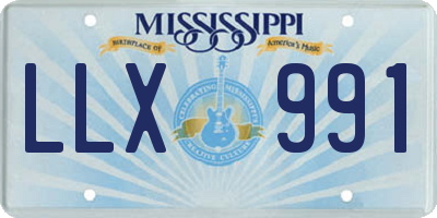 MS license plate LLX991