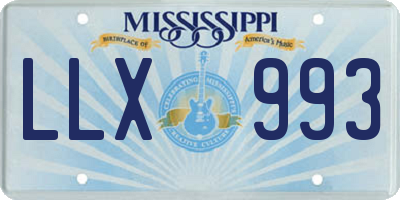 MS license plate LLX993