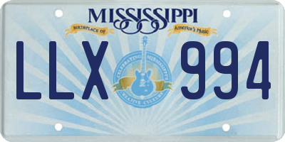 MS license plate LLX994