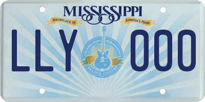 MS license plate LLY000