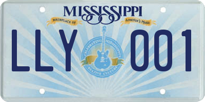MS license plate LLY001