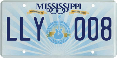 MS license plate LLY008