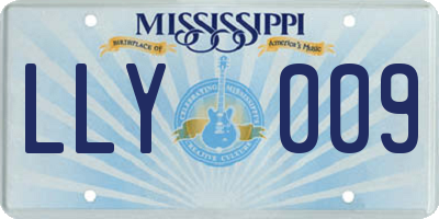 MS license plate LLY009