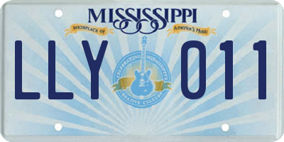 MS license plate LLY011