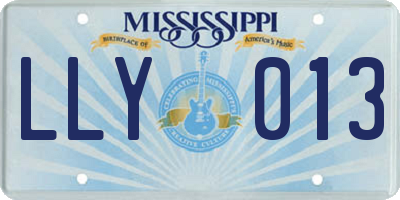MS license plate LLY013