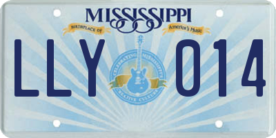 MS license plate LLY014