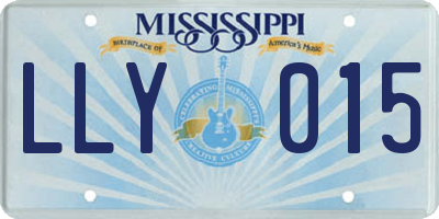 MS license plate LLY015