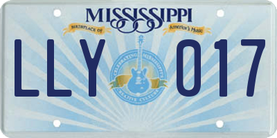 MS license plate LLY017