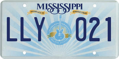 MS license plate LLY021