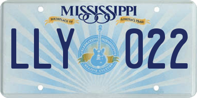 MS license plate LLY022