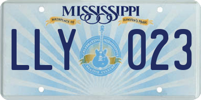 MS license plate LLY023
