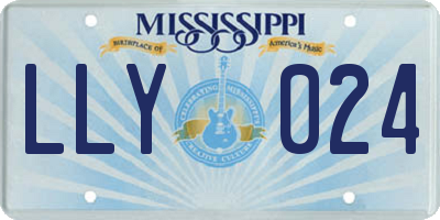 MS license plate LLY024