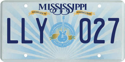 MS license plate LLY027