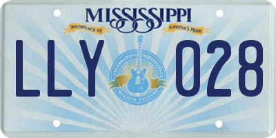 MS license plate LLY028