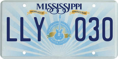MS license plate LLY030