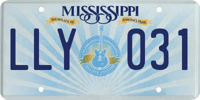 MS license plate LLY031