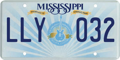 MS license plate LLY032