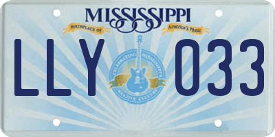 MS license plate LLY033