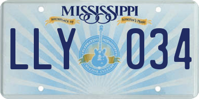MS license plate LLY034