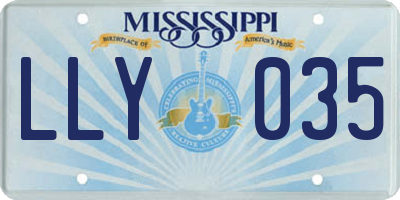 MS license plate LLY035