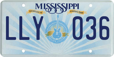 MS license plate LLY036