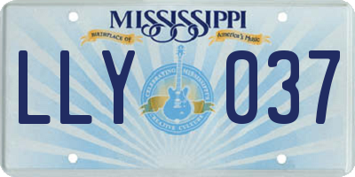 MS license plate LLY037