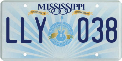 MS license plate LLY038