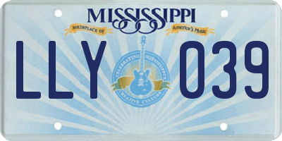 MS license plate LLY039