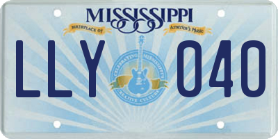 MS license plate LLY040