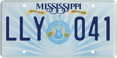 MS license plate LLY041