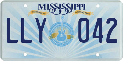 MS license plate LLY042