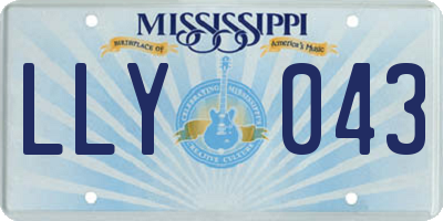 MS license plate LLY043