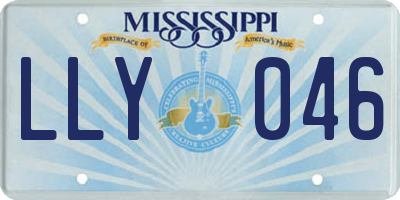 MS license plate LLY046