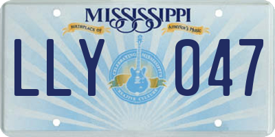 MS license plate LLY047