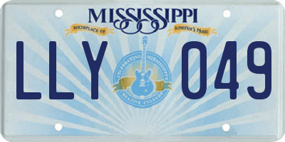 MS license plate LLY049