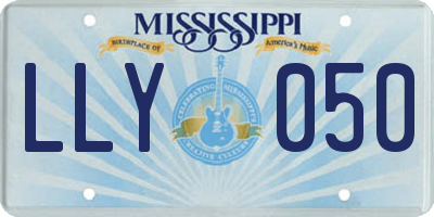 MS license plate LLY050