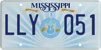 MS license plate LLY051