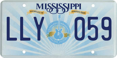 MS license plate LLY059