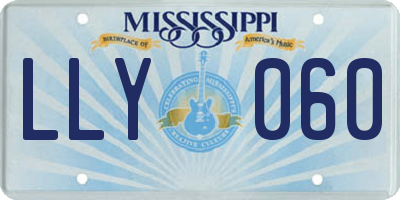 MS license plate LLY060