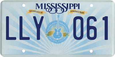 MS license plate LLY061