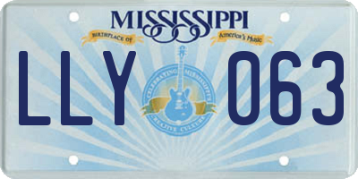 MS license plate LLY063