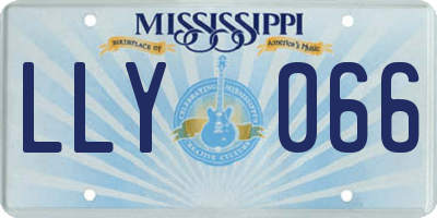 MS license plate LLY066