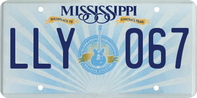MS license plate LLY067